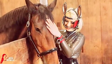 Catsuits Girls Horse Latex