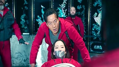 Korean Woman And Man Tape Gagged