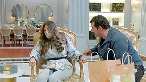 Egyptian Girl Chair Tied And Gagged